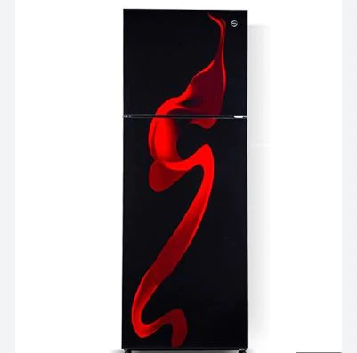 PEL Refrigerator Inverter 6450 Glass Door Ultra Curved Red